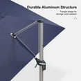 thumbnail image 4 of PURPLE LEAF Patio Umbrella with Base Included, 9ft Outdoor Aluminum Cantilever Umbrella with 360° Rotation, Aluminum Large Offset Umbrella for Outdoor Garden Pool, Navy Blue, 4 of 14