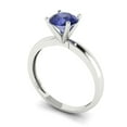 thumbnail image 2 of Solitaire Engagement Ring for Women - 1ct Simulated Tanzanite in 14K White Gold Promise Ring, 2 of 6