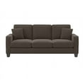 thumbnail image 2 of Pemberly Row Contemporary 85W Sofa with Square Feet in Cocoa Microsuede, 2 of 9