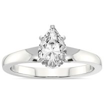 4 Carat IGI Certified Pear Shape Lab Grown Diamond Engagement Ring | 14K White Gold | Arielle Solitaire Diamond Ring | FG-VS1-VS2 Quality Friendly Diamonds