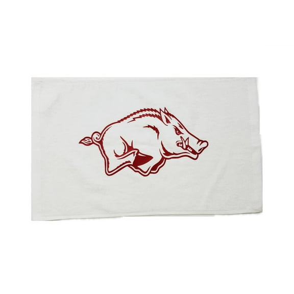 Arkansas 100% Cotton 11"x18" White Rally Towel Red HTV Vinyl Hand Towel