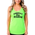 thumbnail image 2 of Support Day Drinking Women's Shirt Neon Green Tank Top Large, 2 of 4