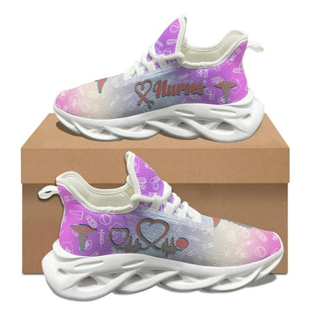 

New Fashion 2024 Nursing Shoes Comfortable Lightweight Outdoor Youth Sneakers Gradient Wear-resistant Casule Lace Up Shoes 2024