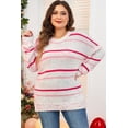 thumbnail image 4 of a.Jesdani Flirty Pink Stripes - Plus Size Drop Shoulder Sweater, 4 of 8