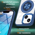 thumbnail image 5 of Compatible with iPhone 13 Case/iPhone 14 Case, Magnetic Clear Slim Case for Women Men, Full Body Rugged Case with Kickstand Anti-Yellowing Compatible with MagSafe Cover, Navy, 5 of 14