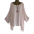 thumbnail image 1 of Fashnice Tee-Shirt Femme Couleur Unie Col Rond T-shirt Ample Chandail de Travail Rose TG, 1 of 2