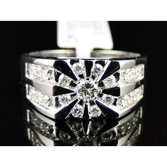 2Ct 14K White Gold Plated Round Cut Lab Created Diamond Men's Wedding Band Ring