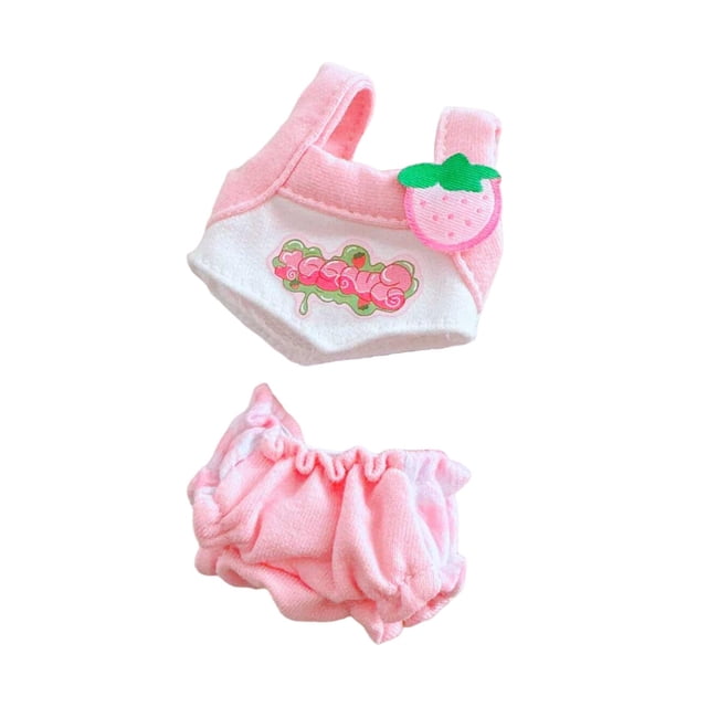 2 uds chaleco y pantalones cortos para disfraces de muñecos de peluche flexibilidad lindo para niñas pequeñas ropa para muñecas trajes para muñecos de rosa