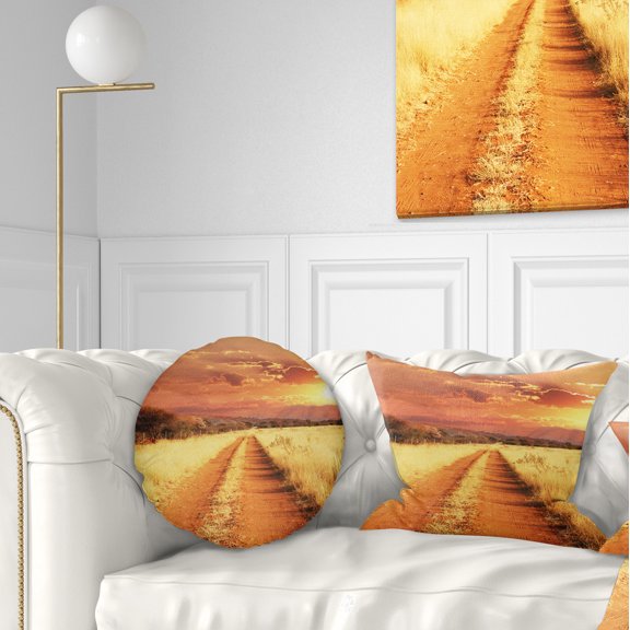 Designart 12" x 20" Red Polyester Throw Pillow