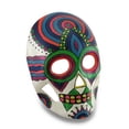 thumbnail image 1 of Masque de Costume Style Sugar Skull à Rayures Arc-en-Ciel Coloré Étincelant DOD Halloween, 1 of 3