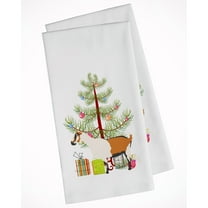 Carolines Treasures BB9247WTKT Alpine Goat Christmas White Kitchen Towel Set of 2 Dish Towels Teal 19 X 25" multicolor