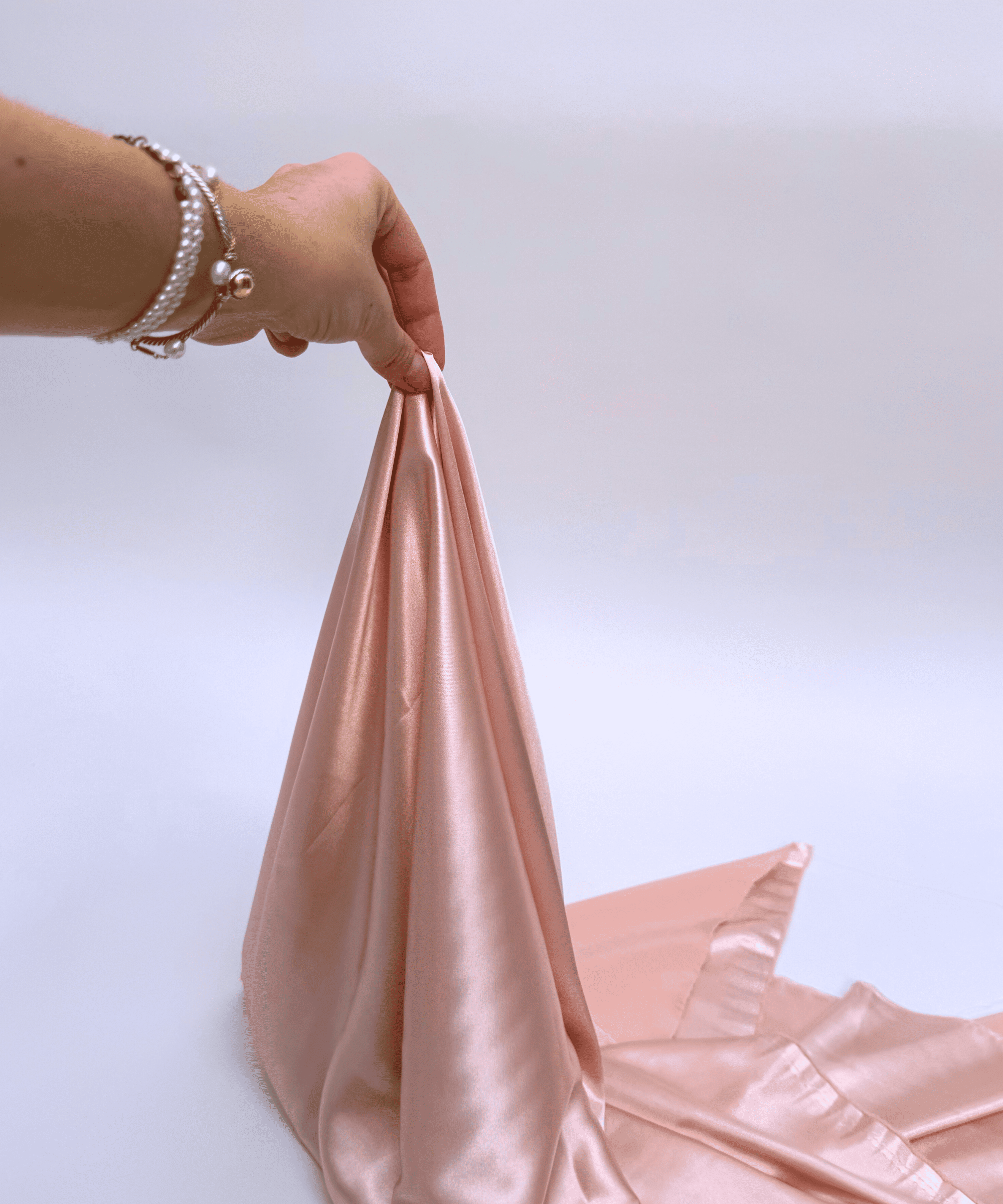 Silky Stretch Satin Fabric by Yard 60" Inch Wide - Charmeuse Satin Fabric for Gowns, Weddings Decor, Table Sheets, DIY Crafts, Sewing (Blush, 1 Yard)