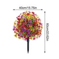 thumbnail image 3 of Coollooc Artificial Violet Topiary Ball Trees with Ground Spike for Spring, UV Resistant Faux Greenery Shrubs Outdoor with Flowers, Fake Plants for Garden, Yard, Porch, Patio Decor(Multicolor), 3 of 9