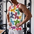 thumbnail image 5 of Fuzoiu Colorful Butterflies Print Men's Workout Tank Tops,Sleeveless Gym Shirt Quick Dry,Fitness Bodybuilding T-Shirt,Muscle Athletic Workout Tee-3X-Large, 5 of 7