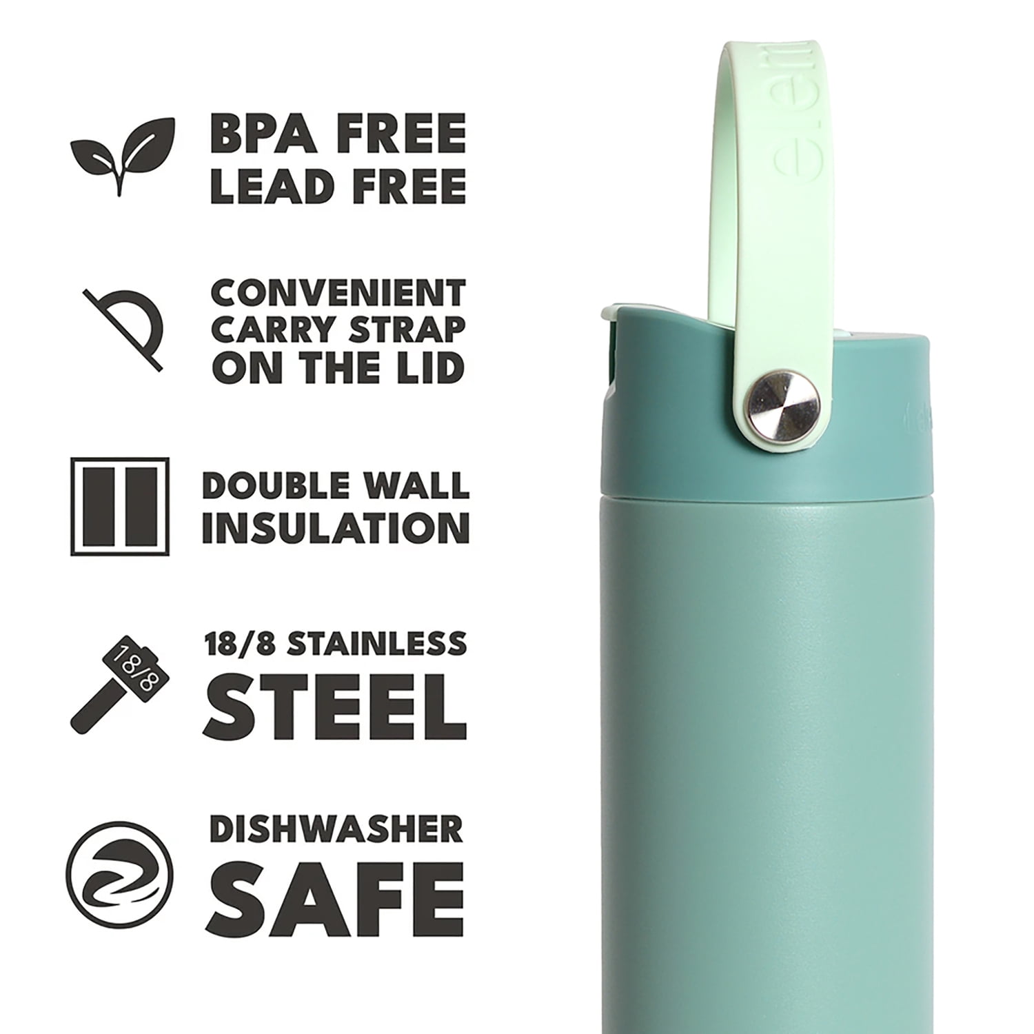 Elemental Core Pop 24 oz Sage Stainless Steel Water Bottle