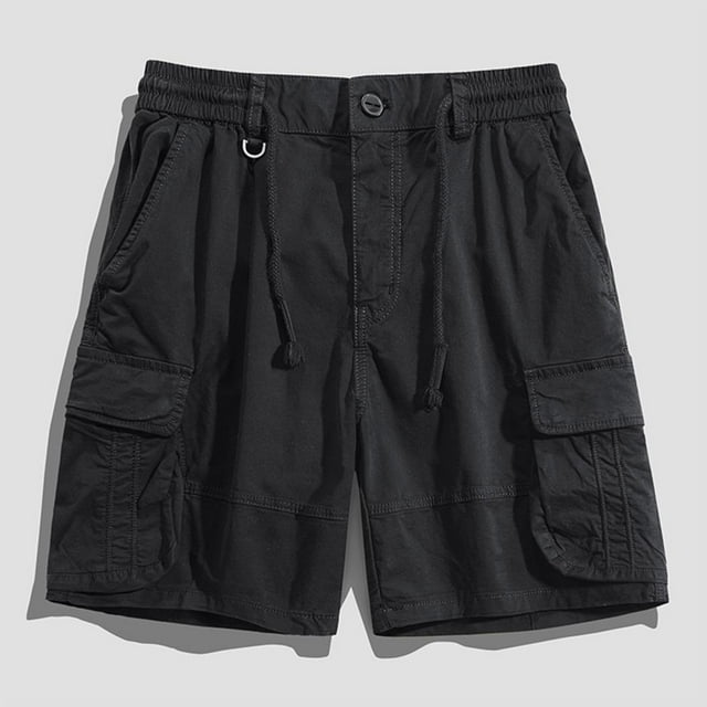 SDNall Mens Sports Leisure Elastic Waist Multi-Pockets Relaxed Summer Shorts Pants