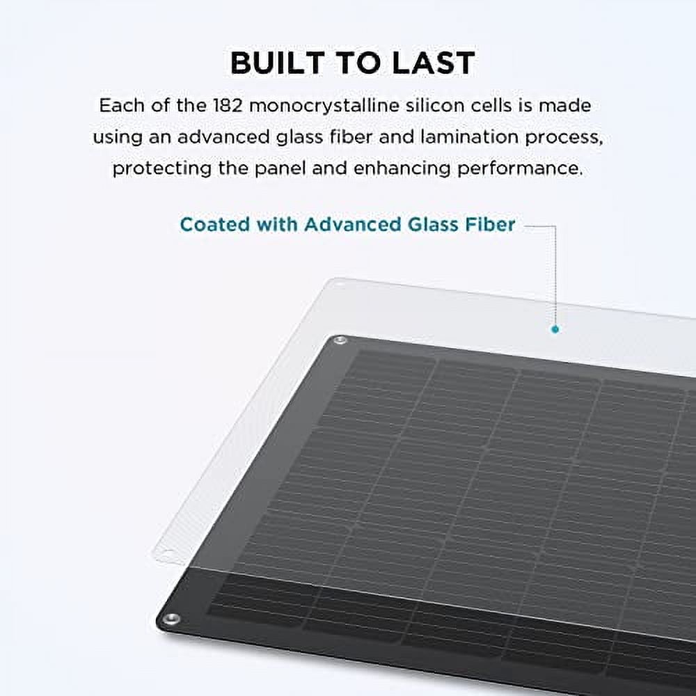 EF ECOFLOW 100W Flexible Solar Panel with High Efficiency Solar Modules, IP68 Waterproofing, Ideal for Off-Grid Solar Panel Kits, PV Charging, Power Kits & Ecosystem