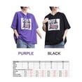 thumbnail image 4 of Camiseta holgada con capucha y media manga para mujer, camisetas estampadas de talla grande, 4 of 8