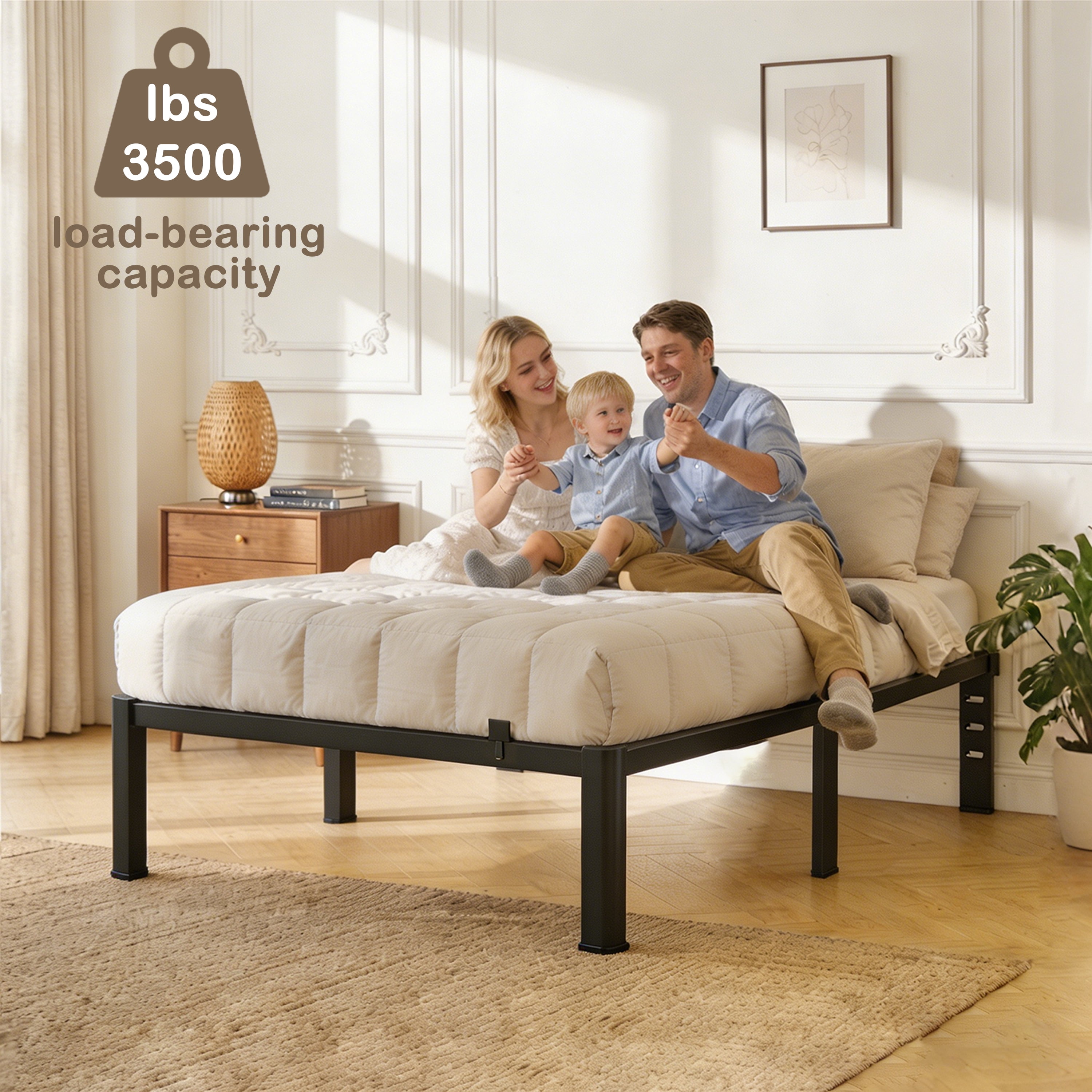 Fowroa Twin Bed Frame 14 in Heavy Duty Standard Bed Frames, Twin
