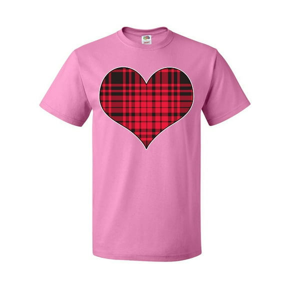 Inktastic Red Plaid Heart T-Shirt