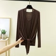thumbnail image 2 of Cmfcve Women's 2 Piece Tops Long Sleeve Tie Front Cardigans and U Neck Sleeveless Cami Tank Top Casual Layering Cover Ups, 2 of 5