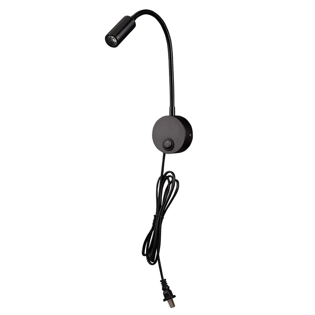 LED Wall Mount Reading Light 3W Bedside Reading Lamp Black Light with