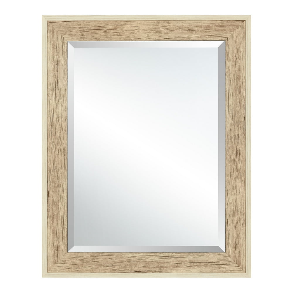 Mainstays Rectangular 23" x 29" Beveled Wall Mirror, Brown Walmart