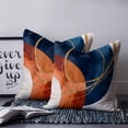 thumbnail image 3 of Navy Blue Burnt Orange Throw Pillow Covers, Soft Pillowcases with Invisible Zipper, Boho Art Modern Geometric Decorative Square Pillow Cushion Covers for Living Room Couch Sofa Bed 24x24 Inches, 3 of 8