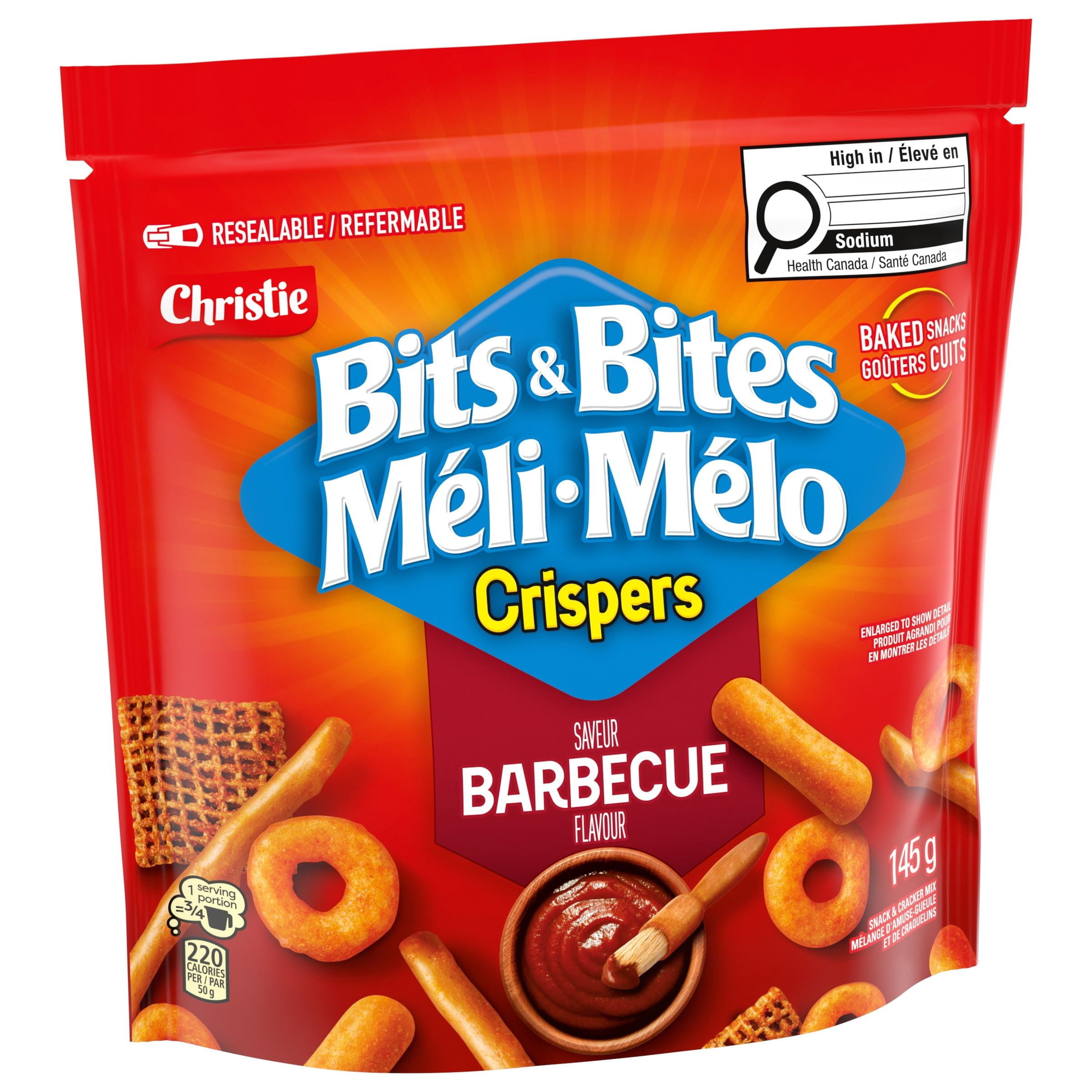Crispers Bits & Bites BBQ Snack and Cracker Mix, barbecue