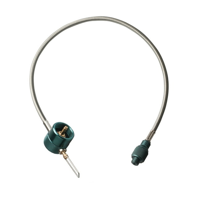 TFixol Réchaud de Camping Portable Adaptateur de Réservoir de Gaz avec Tuyau d'Extension, Convertisseur Rond 1L pour Cuisine Extérieure, Construction Aluminium/cuivre, Longueurs 60cm & 108cm, Léger & Durable
