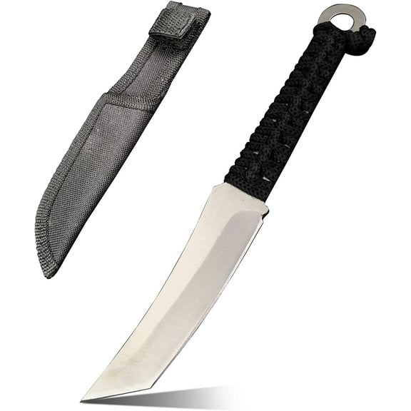 Fixed Blade Camping Knife - Polished Sharp Blade - Knives with Paracord Handle - Survival Hunting Outdoor Knife
