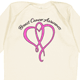 thumbnail image 4 of Inktastic Breast Cancer Awareness with Pink Ribbon Heart Boys or Girls Long Sleeve Baby Bodysuit, 4 of 5