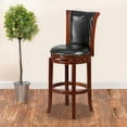 thumbnail image 3 of Emma + Oliver 30"H Panel Back Dark Chestnut Wood Swivel Barstool, 3 of 8