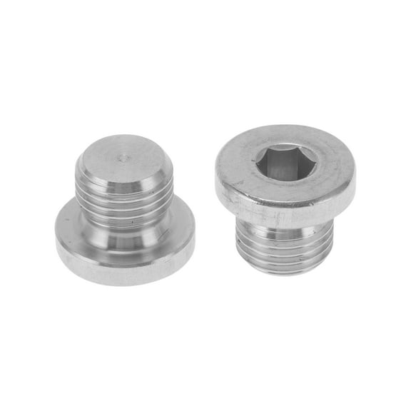 Unique Bargains 304 Stainless Steel Pipe Fittings M10x1 Hexagon socket plug 2 Pcs