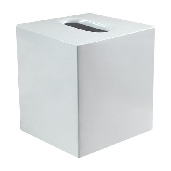 nu steel Basic Square Luxury Tissue Box Holder, White TG9H-WHITE