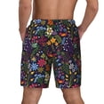 thumbnail image 4 of Uemuo Flowers And Birds Pattern Mens Swim Trunks Quick Dry Board Shorts with Mesh Lining, Stretch Beach Shorts Quick Dry No-Chafing Board Shorts-Large, 4 of 9