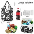 thumbnail image 3 of 5 Pack Foldable Shopping Bag,Halloween White Ghosts Pumpkins and Spider Webs Reusable Grocery Bags with Pockets,Large Reusable Tote Bags with Handles Waterproof & Lightweight, 3 of 6