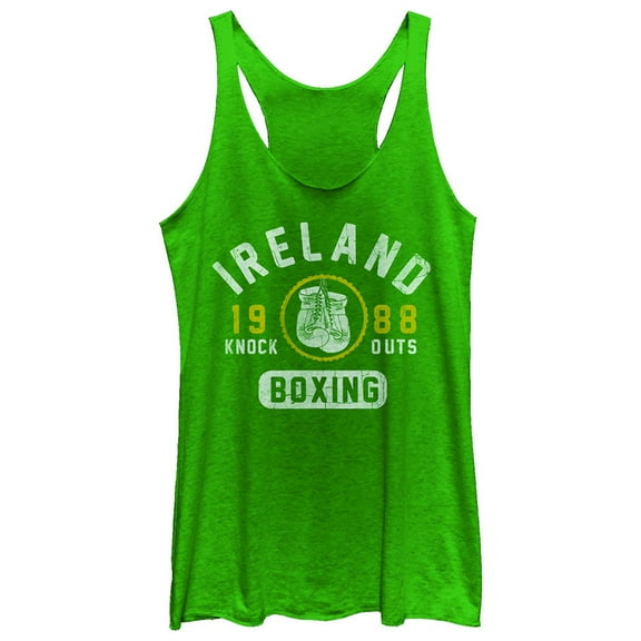 Women's Lost Gods Ireland Boxing 1988  Racerback Tank Top Envy Green Medium