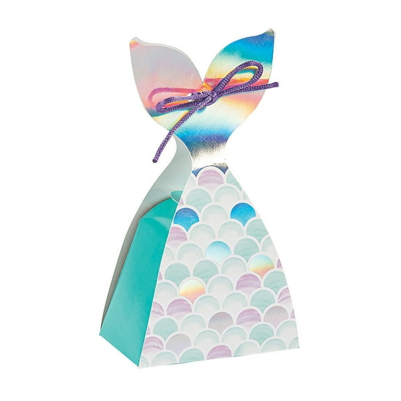 Mermaid Sparkle Tail Treat Box - Party Supplies - 12 Pieces