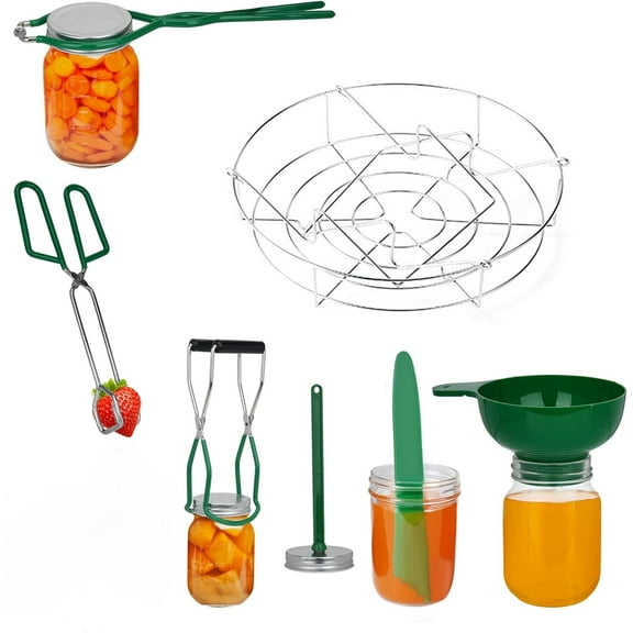 RUseeN Canning Kits, Canning Supplies Boxed Set, Stainless Steel Set, Jar Lifter, Folding Rack, Tongs, Complete Multifunctional Canning Tools, Canning kit includes wide mouth funnel for jars