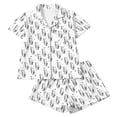 thumbnail image 6 of Womens Halloween Pajamas Ladies Halloween Sleepwear Short Sleeve Top with Shorts Soft Nightwear Ensemble Women Pajamas White XXL, 6 of 6