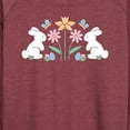 thumbnail image 3 of Instant Message - Stencil Bunnies With Flowers - Women's Lightweight French Terry Long Sleeve Shirt, 3 of 6
