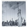 thumbnail image 3 of Ambesonne Black and White Shower Curtain, Liberty, 69"Wx70"L, Grey, 3 of 3