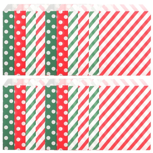 24 bolsas de papel para dulces de Navidad, bolsas de regalo de Navidad, bolsas de galletas de Navidad, suministros de Navidad