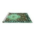 thumbnail image 2 of Ahgly Company Machine Washable Indoor Rectangle Persian Turquoise Blue Traditional Area Rugs, 2' x 4', 2 of 4
