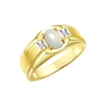 thumbnail image 3 of RYLOS Men's Rings 14K Yellow Gold Classic 7X5MM Oval Gemstone & Diamond Ring Opal October Birthstone Rings For Men, Gold Rings Size 13, 3 of 7