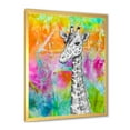 thumbnail image 2 of Designart 'Monochrome Giraffe Drawing On Bright Rainbow' Children's Art Framed Art Print, 2 of 4