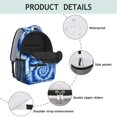 thumbnail image 4 of Blue and White Tie Dye Pattern Backpack for School, Cute School Bag with Adjustable Shoulder Straps and Padded Back, 15.3"x11"x6.7", 4 of 5
