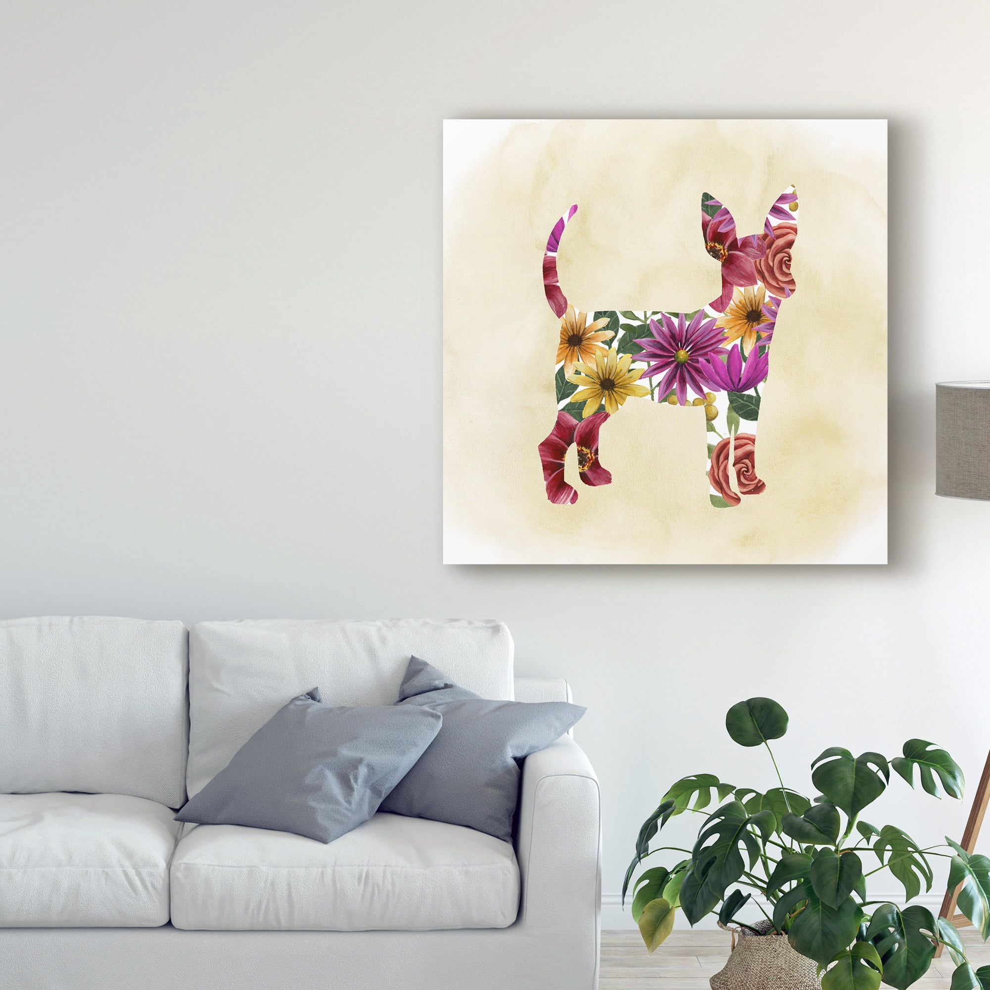 Trademark Fine Art 'Flower Power Pup I' Canvas Art by Grace Popp
