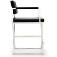 thumbnail image 4 of Maklaine 26" Stainless Steel and Fabric Counter Stool in Black, 4 of 9